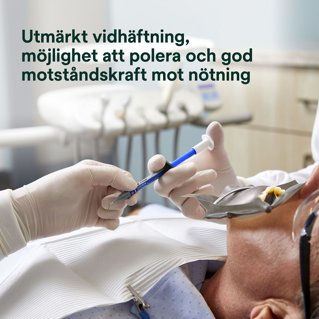 4- Filtek™ Supreme Flowable Syringe: Utmärkt vidhäftning,