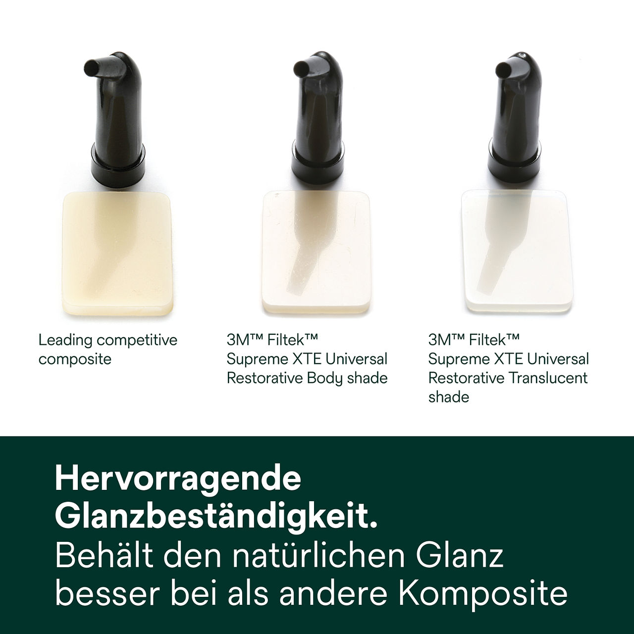 2- Filtek Supreme XTE: Hervorragende Glanzbeständigkeit