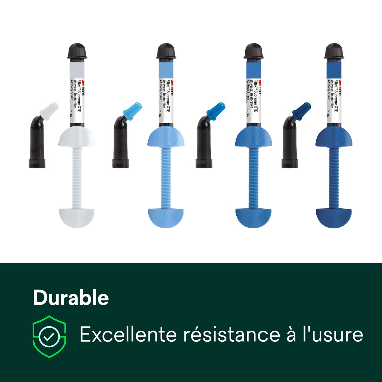 3- Filtek™ Supreme XTE: Durable – Excellente résistance à l'usure