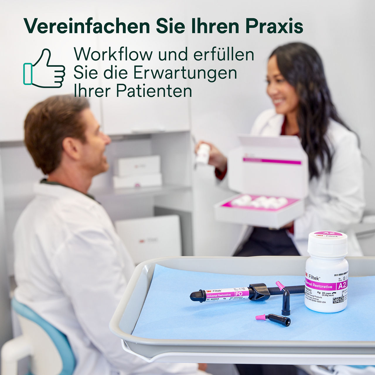 1- Filtek Universal: Vereinfachen Sie Ihren Praxis-Workflow.