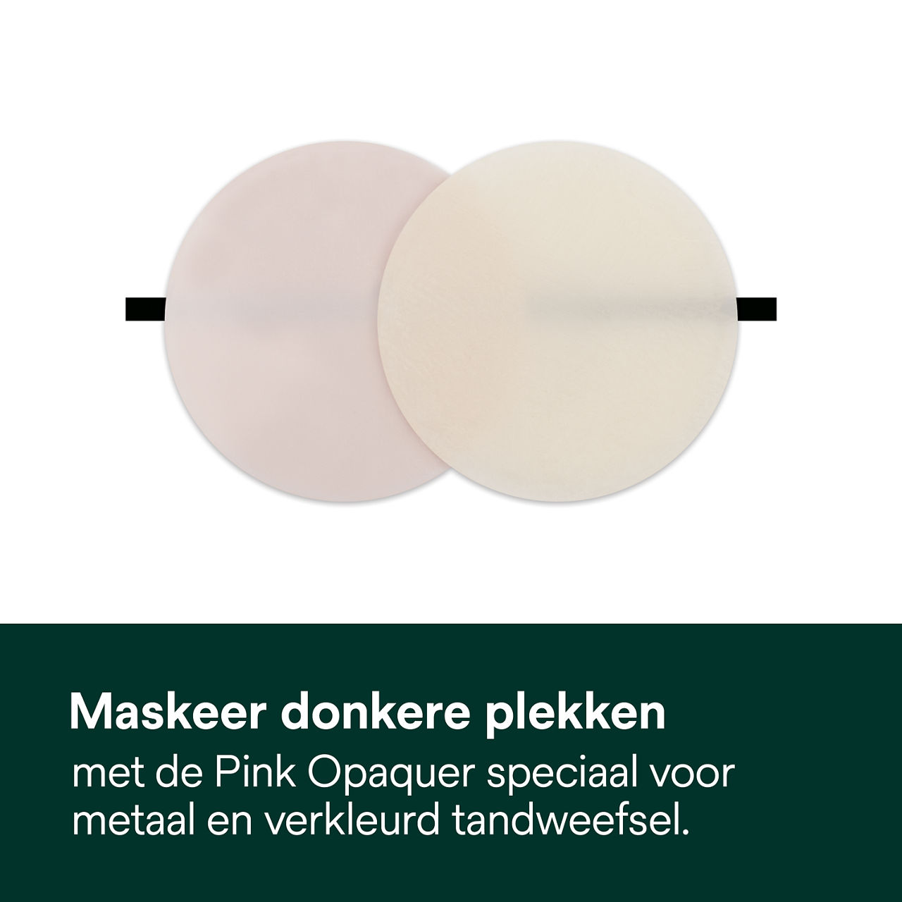 3- Filtek Universal: Maskeer donkere pleggen.