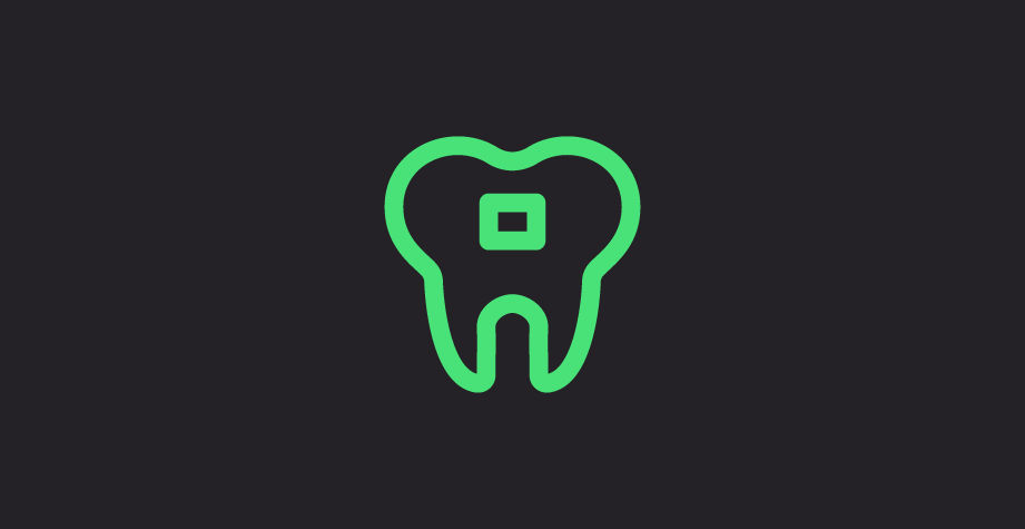 Tooth with bracket icon