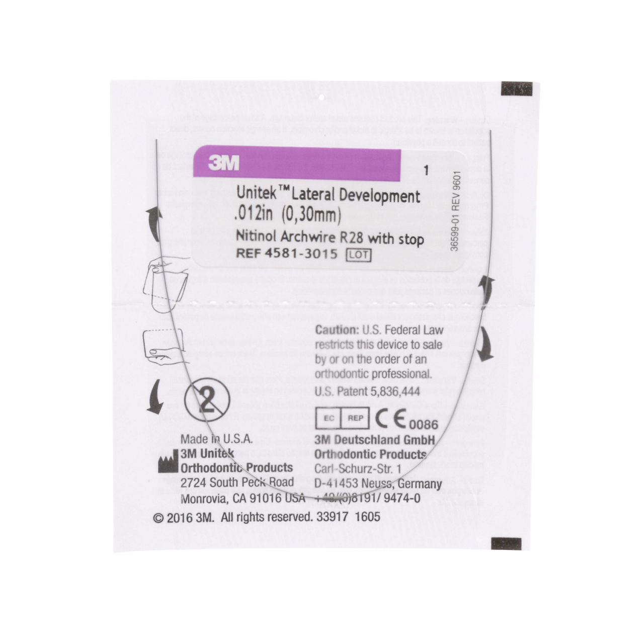 3M™ Unitek™ Arco ortodontico a sviluppo laterale termoattivato in Nitinol