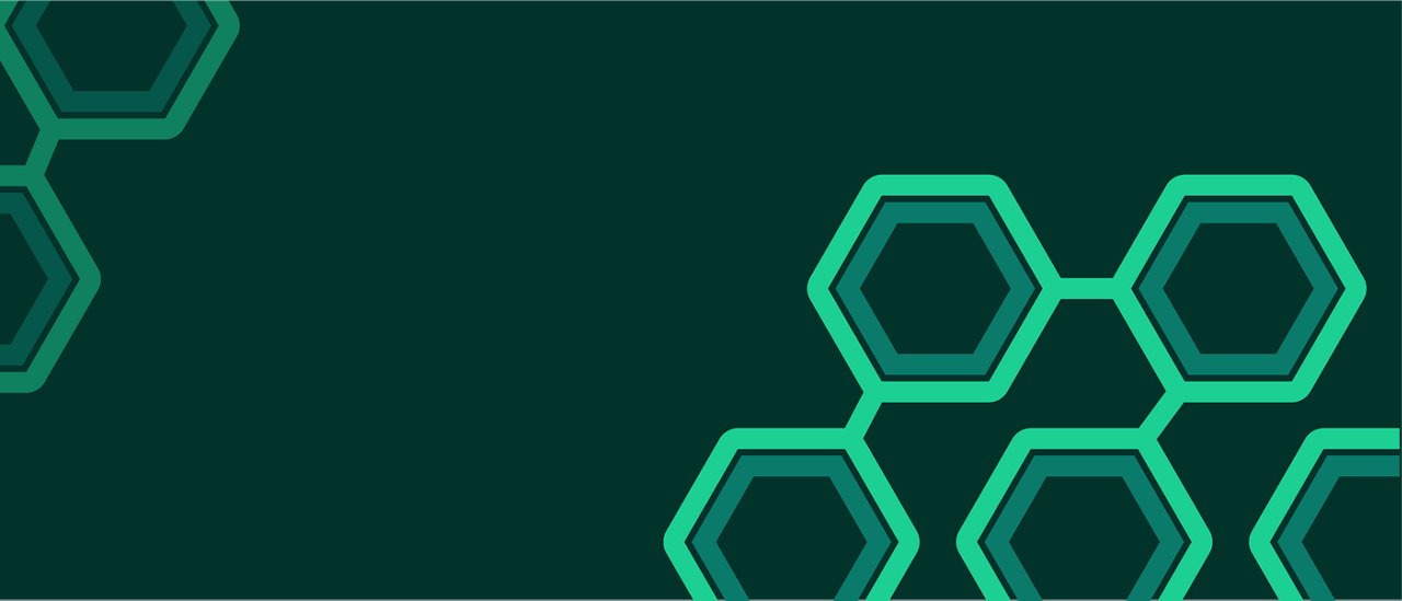 Hexagon pattern over dark green background