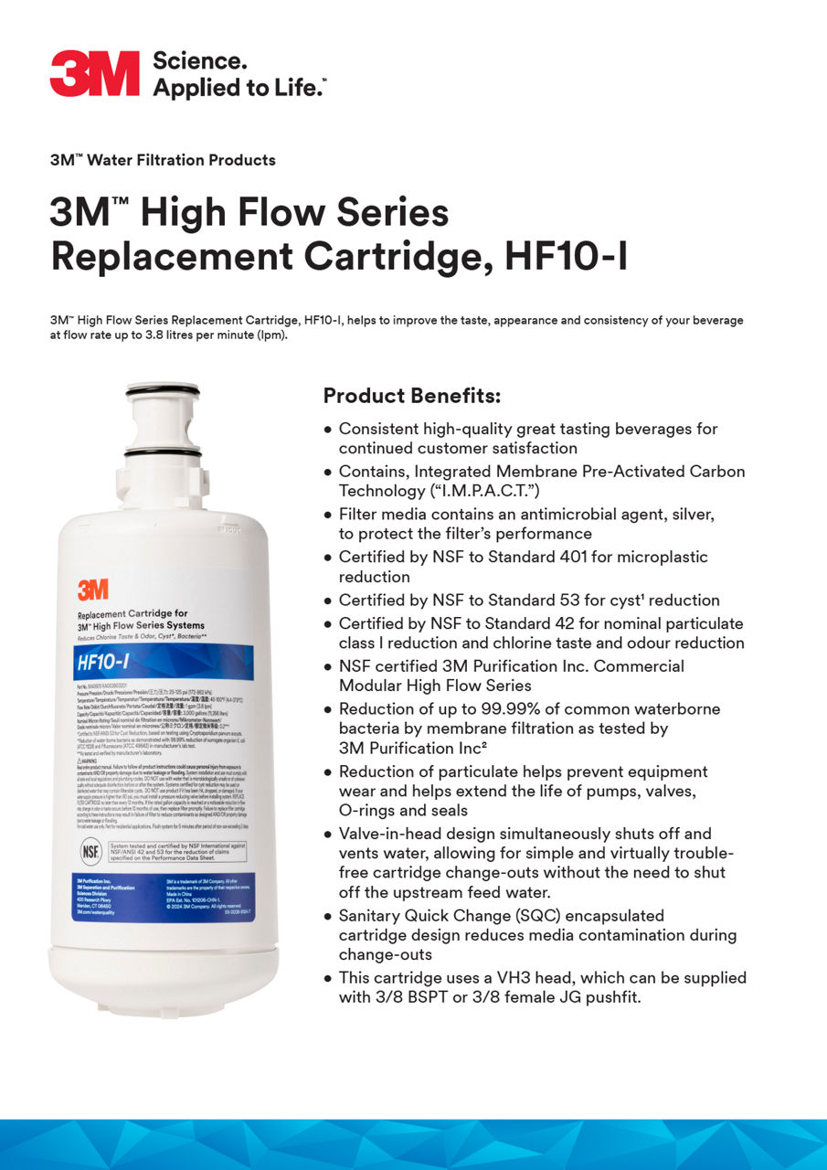 HF10-I Replacement cartridge Spec sheet HR English