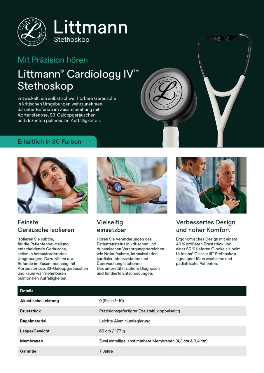 Littmann Cardiology IV Verkaufssheet A4 Digital