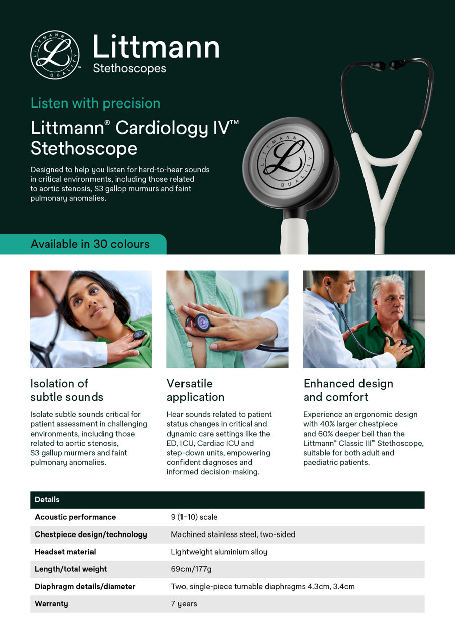 Littmann Cardiology IV A4 Sell Sheet Digital