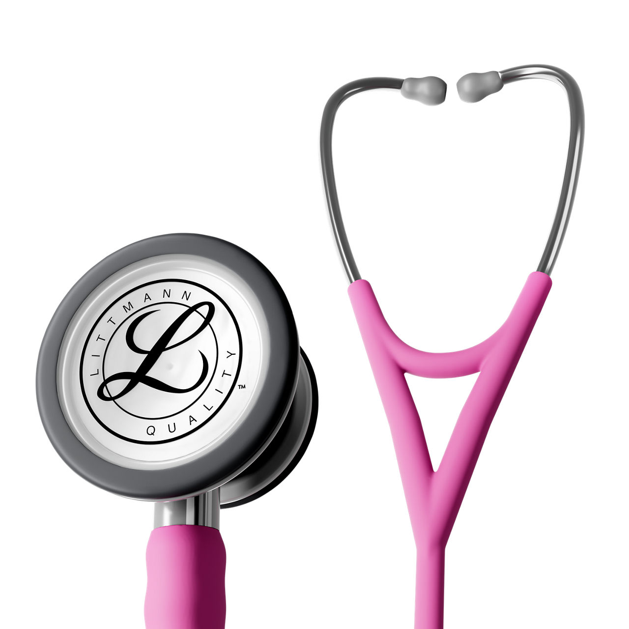 3M™ Littmann® Cardiology IV™ Estetoscópio, 6159C, Peça peitoral de acabamento inoxidável, Tubo acetinado Rosa Claro