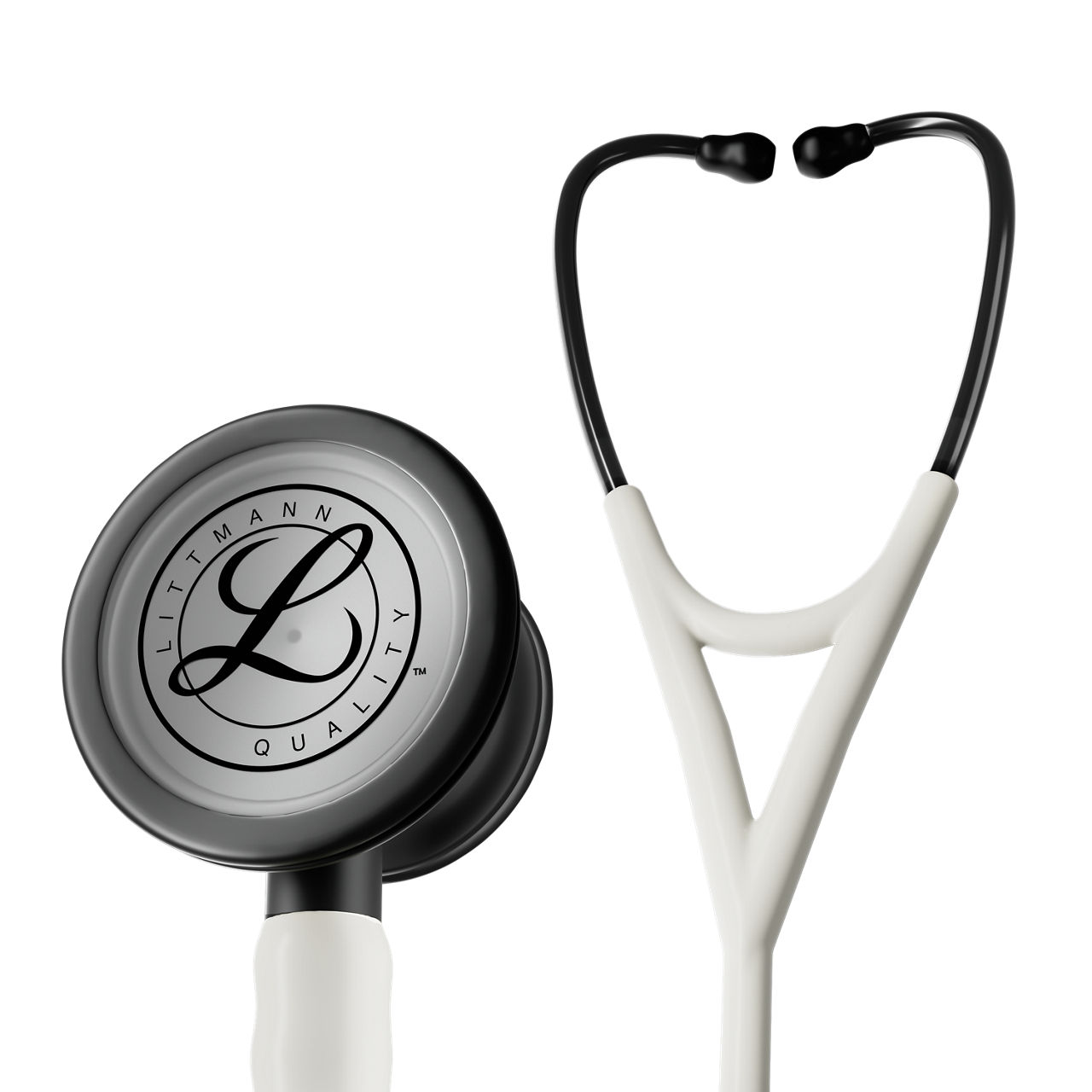 Littmann® Cardiology IV™ Stethoscope 6186c Satin-finish Alabaster Tube product render - in action