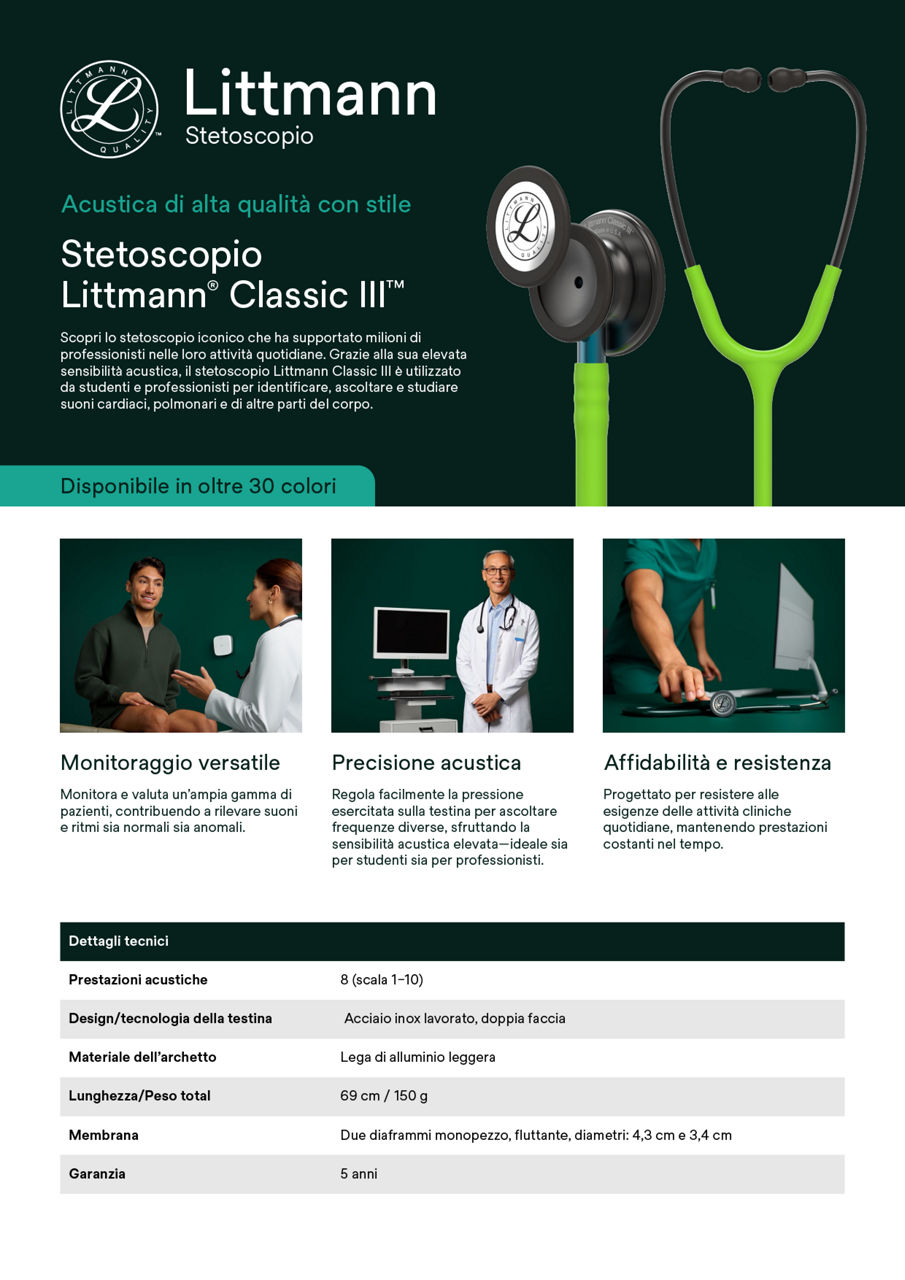 Scheda commerciale digitale Littmann Classic III