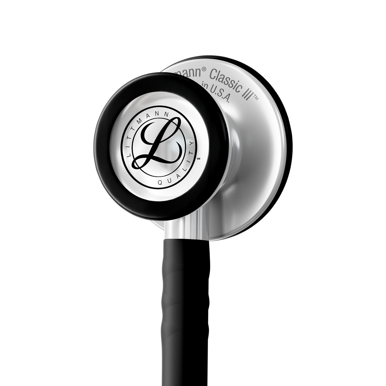 Littmann® Classic III™ Stethoscope 5620 Black Tube product render - in action