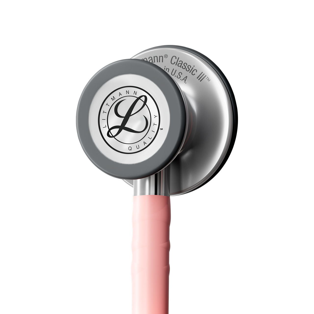 Littmann® Classic III™ Stethoscope 5910c Satin-finish Champagne Rose Tube product render - in action