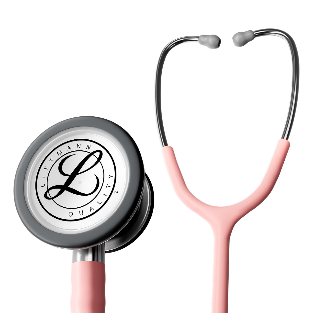 Littmann® Classic III™ Stethoscope 5910c Satin-finish Champagne Rose Tube product render - in action