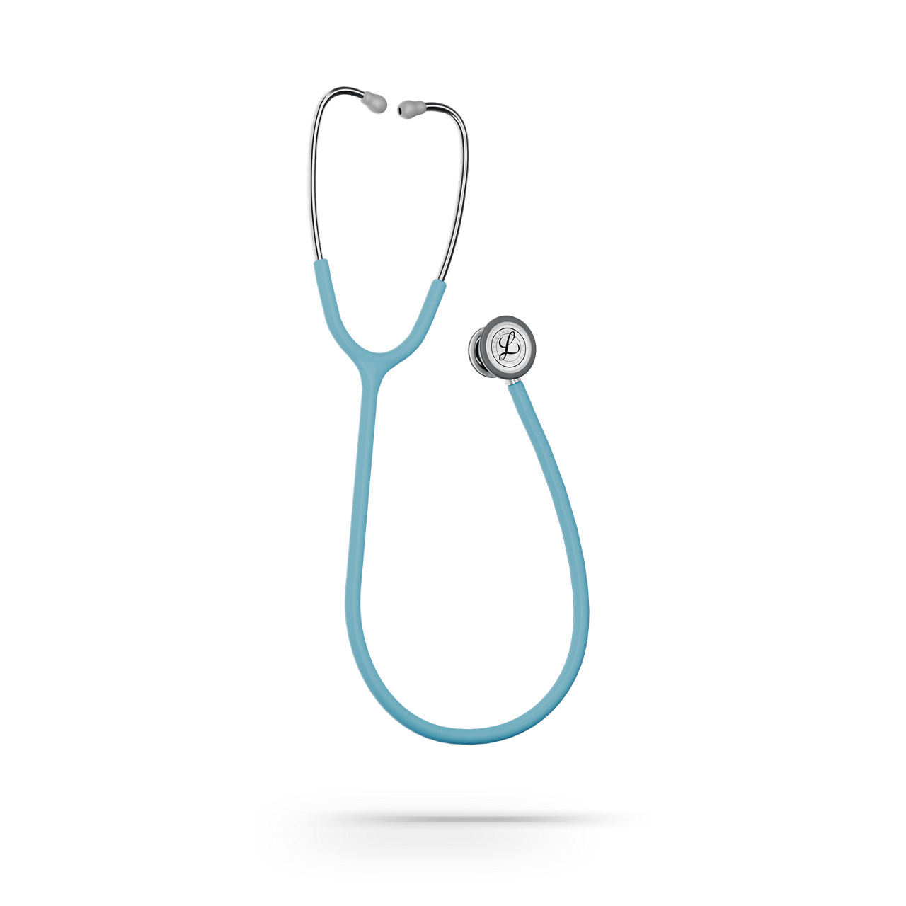 Littmann® Classic III™ Stethoscope 5912c Satin-finish Marine Blue Tube product render - angled
