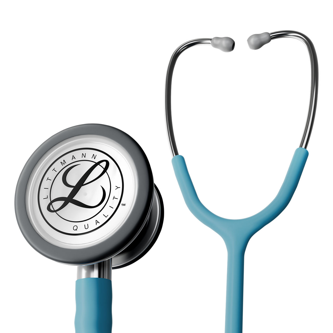 Littmann® Classic III™ Stethoscope 5912c Satin-finish Marine Blue Tube product render - in action