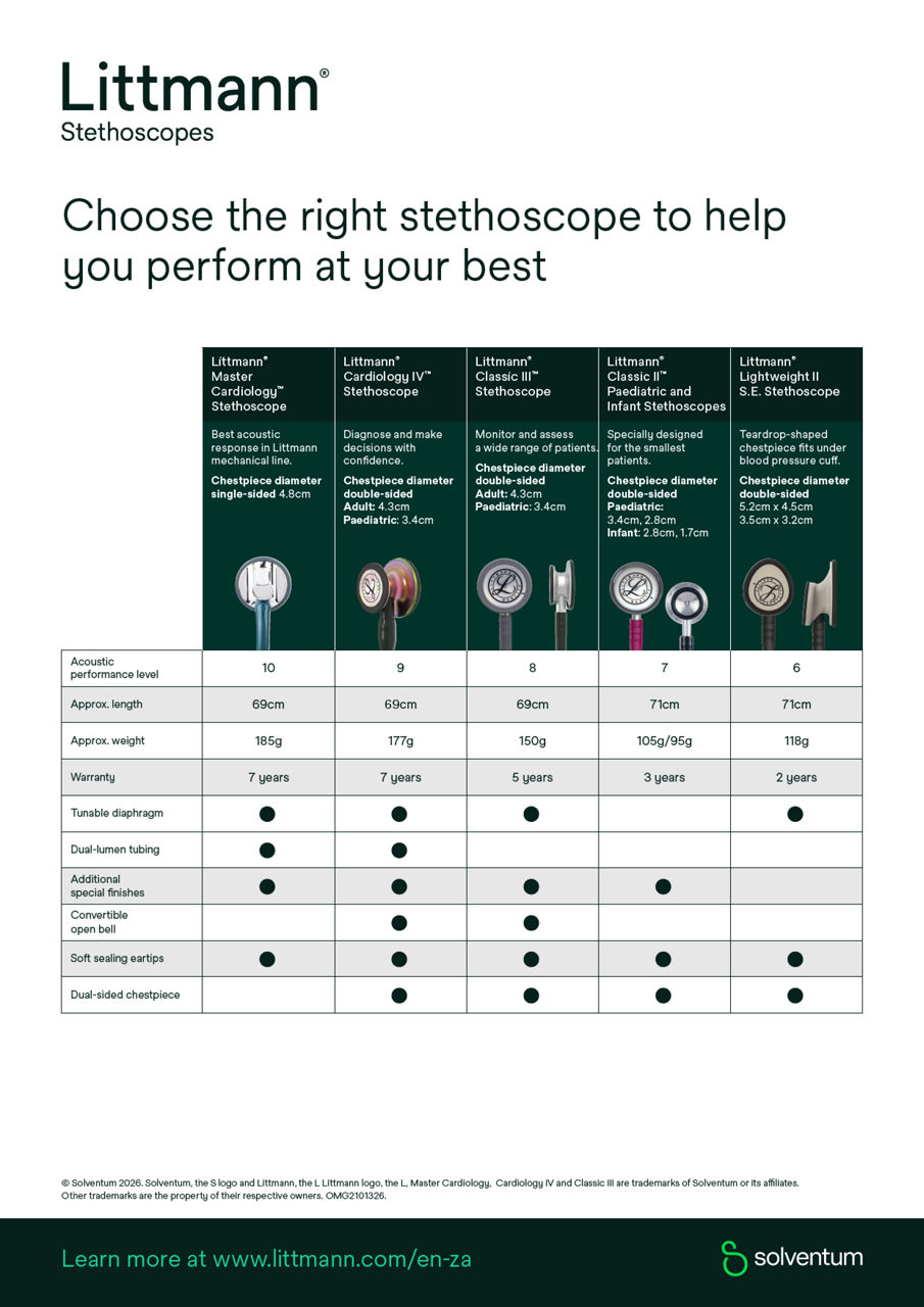 Littmann comparison chart digital version in English