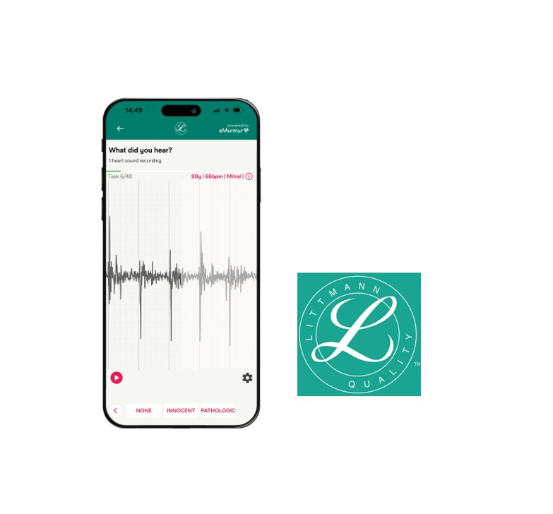 An image of the 3M Littmann Learning App and its icon