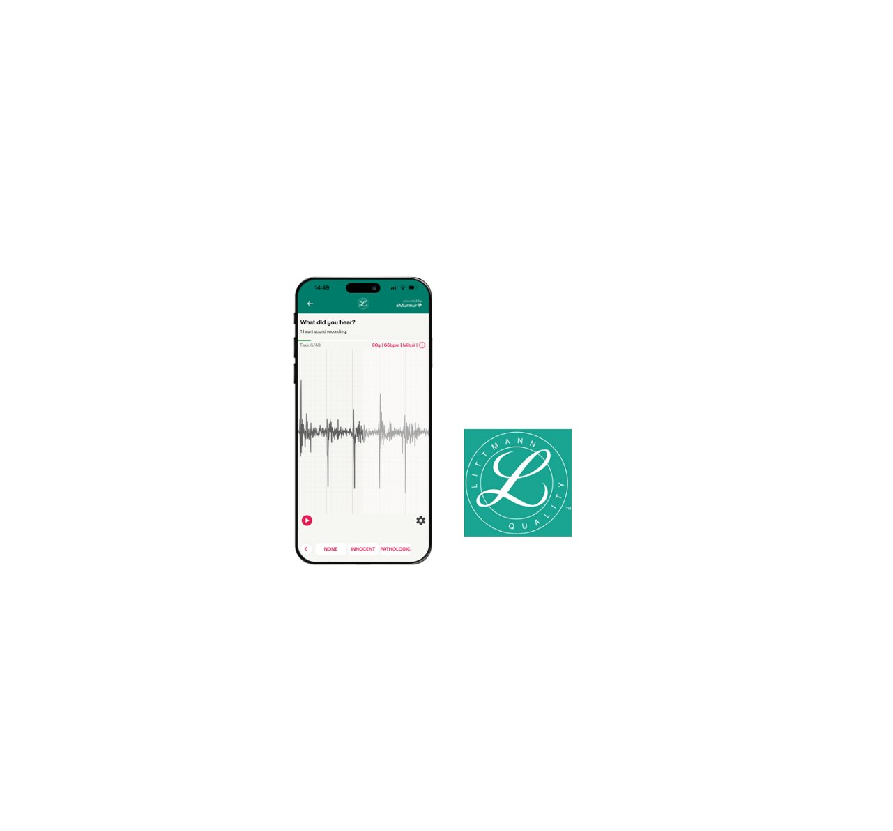 An image of the 3M Littmann Learning App and its icon