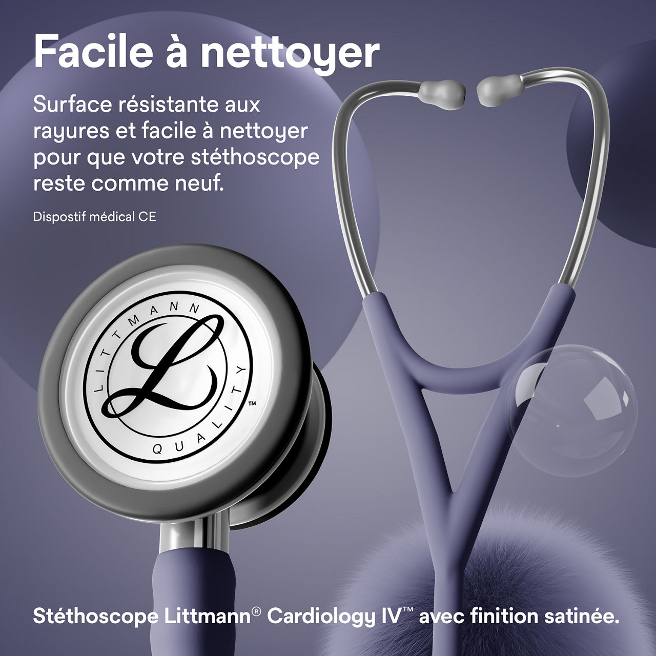 Littmann satinée B+ Cardiology – Pavillon et embouts auriculaires couleur midnight (3000x3000)