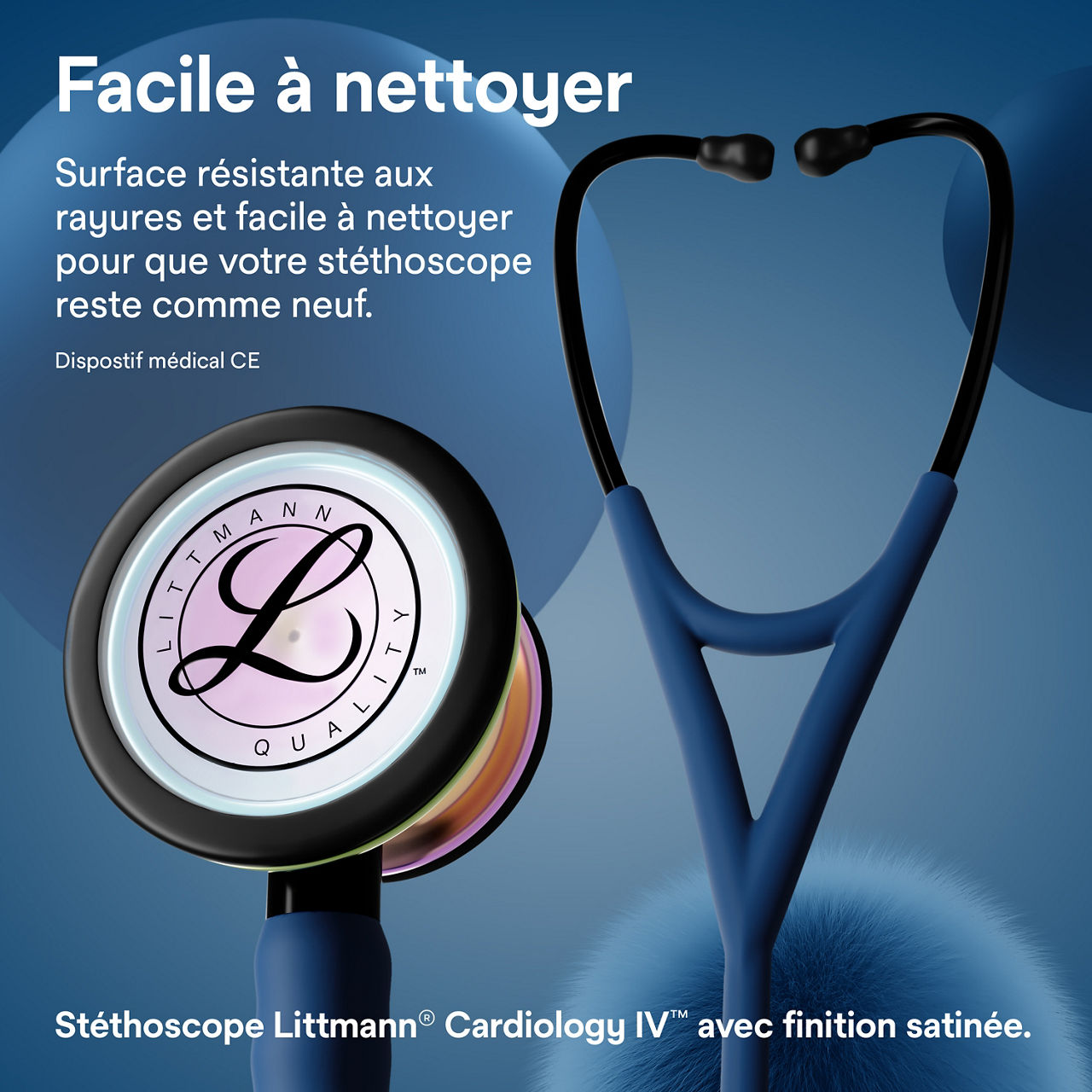 Littmann finition satinée B+ Cardiology – Pavillon et embouts auriculaires couleur navy (3000x3000)