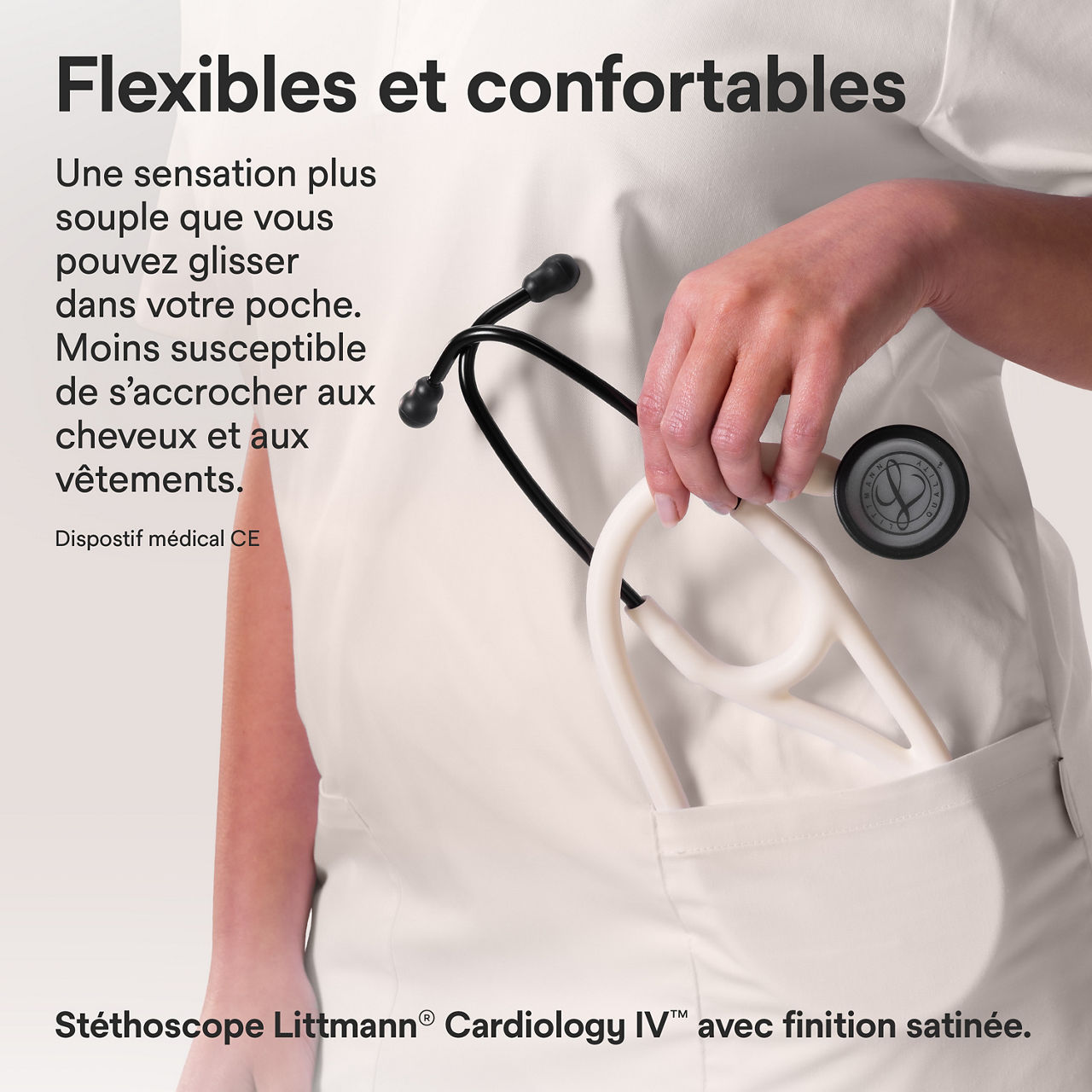 Littmann finition satinée B+ Cardiology – En poche couleur alabaster (3000x3000)