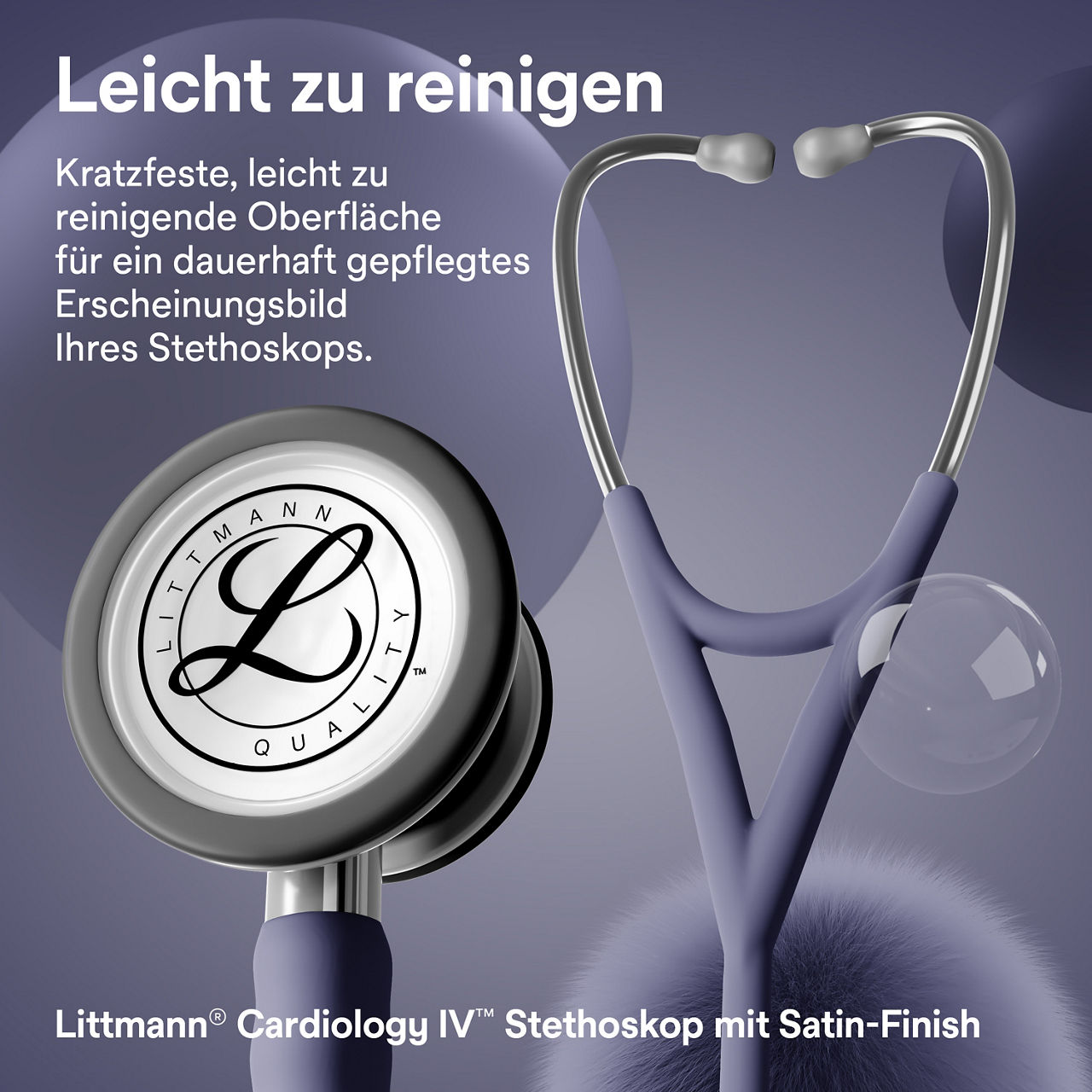 Littmann Cardiology Satin Finish Stethoskop in Midnight mit Bruststück und