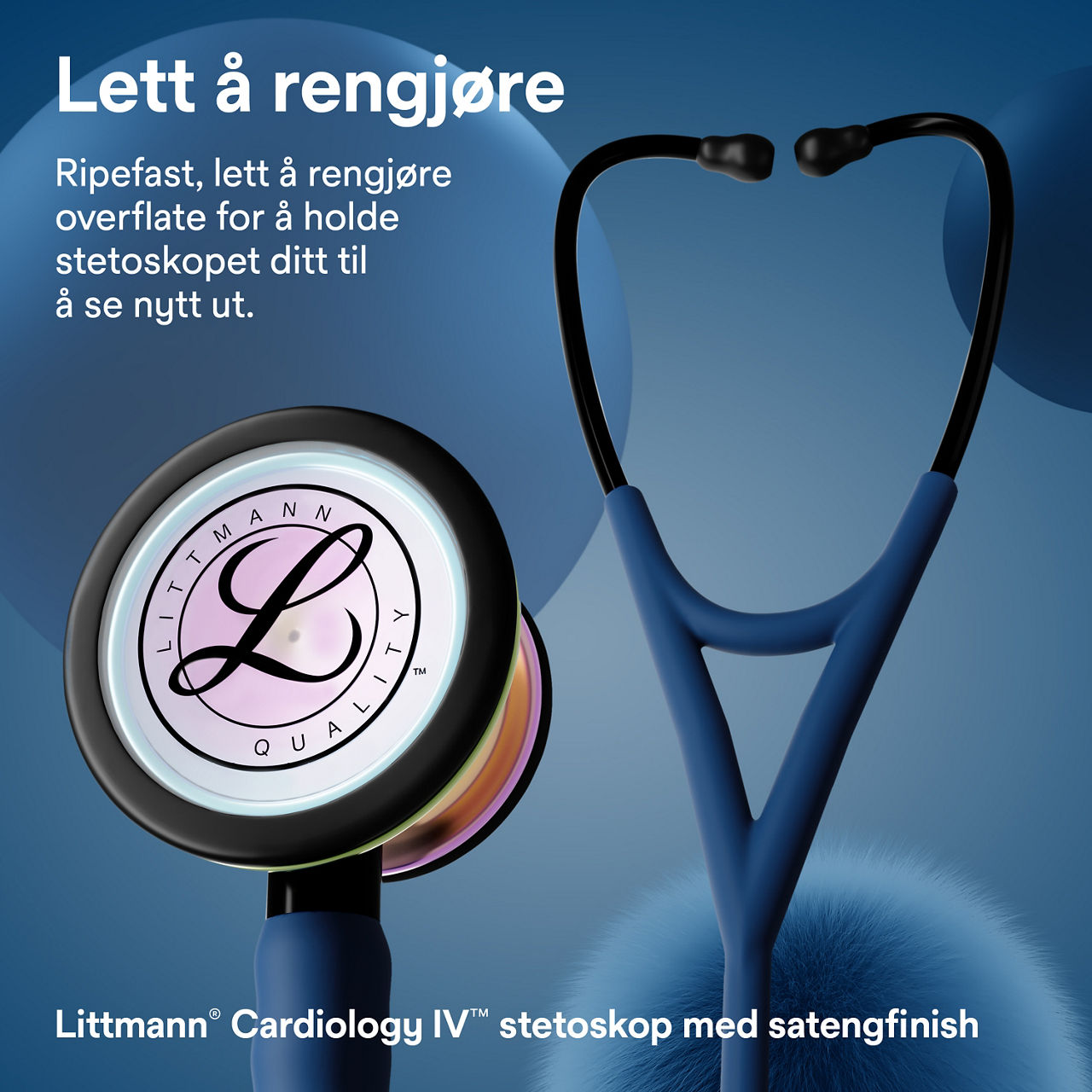Littmann Cardiology stetoskop navy satin finish bryst og øre