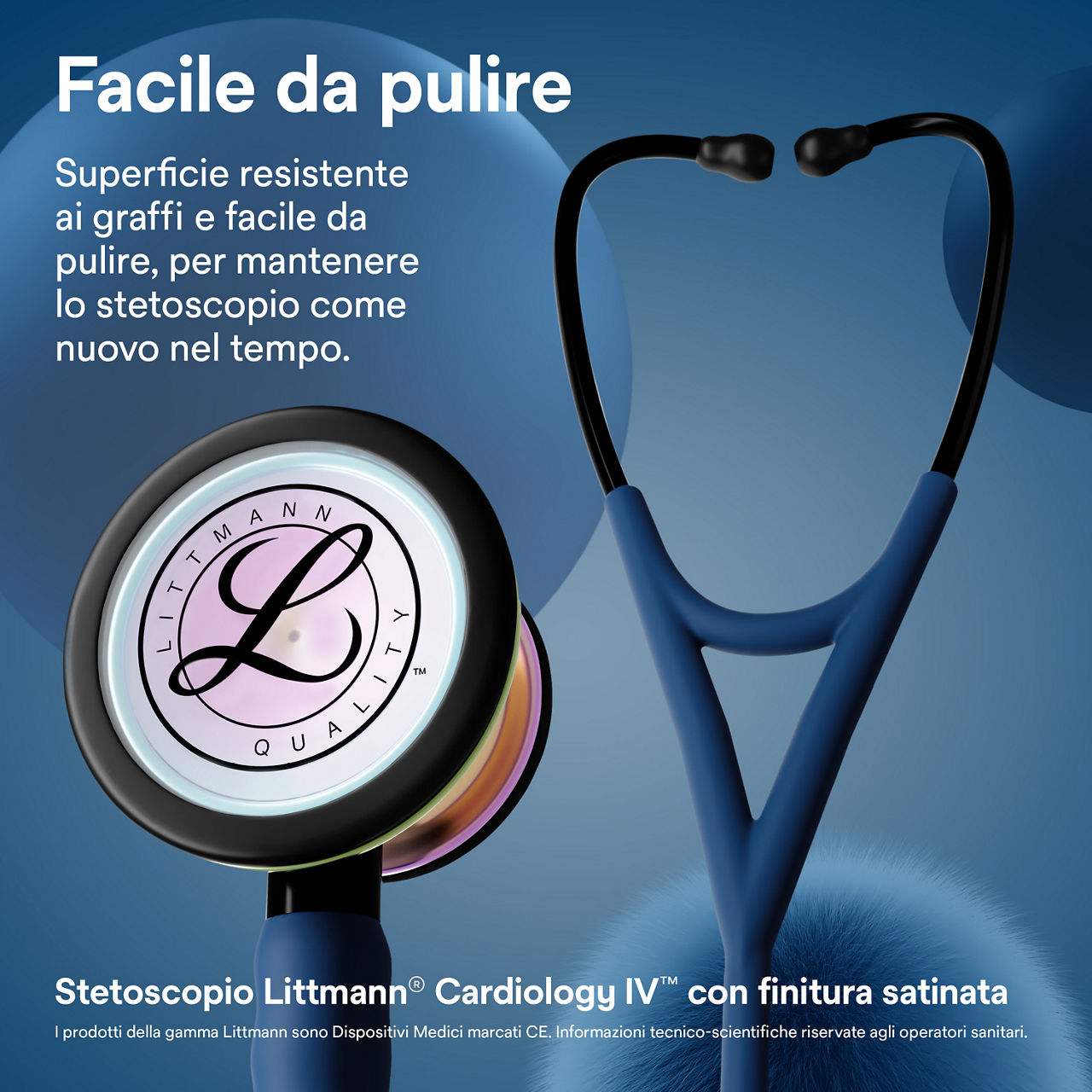 Littmann Cardiology Satin Finish stetoscopio navy con testina e auricolari