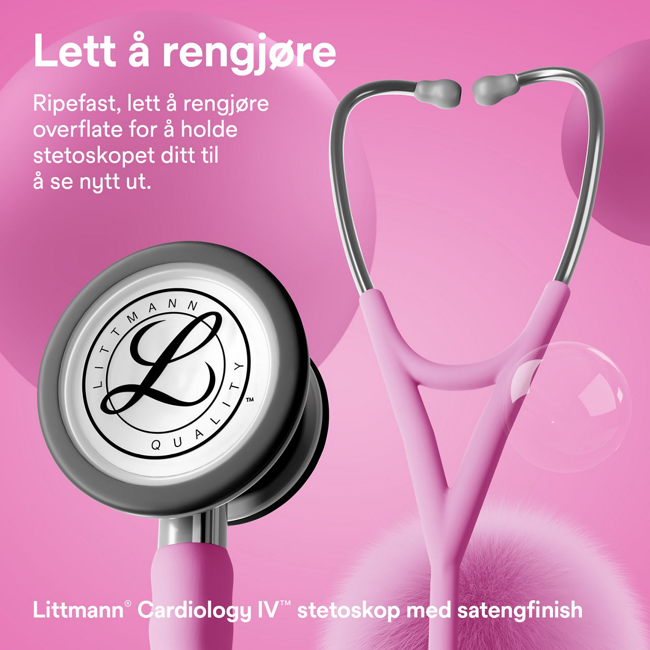 Littmann Cardiology stetoskop rose satin finish bryst og øre