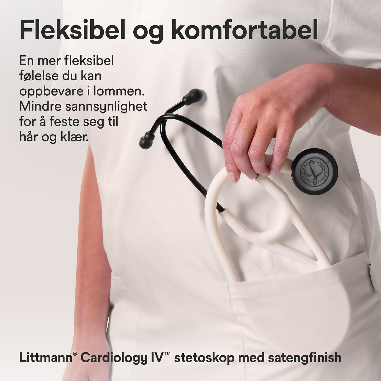 Cardiology stetoskop alabaster satin finish i lomme