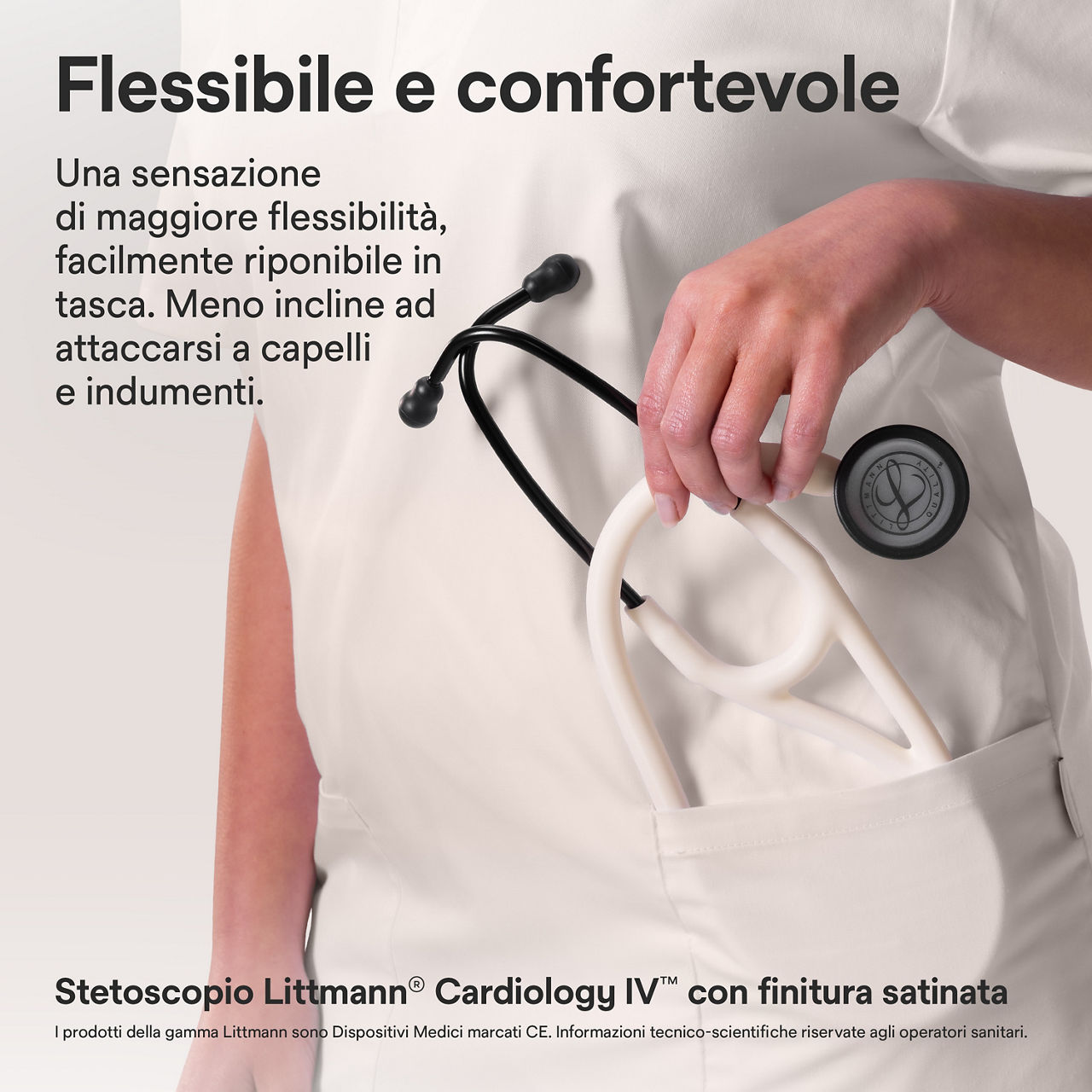 Littmann Cardiology Satin Finish stetoscopio alabaster nel taschino