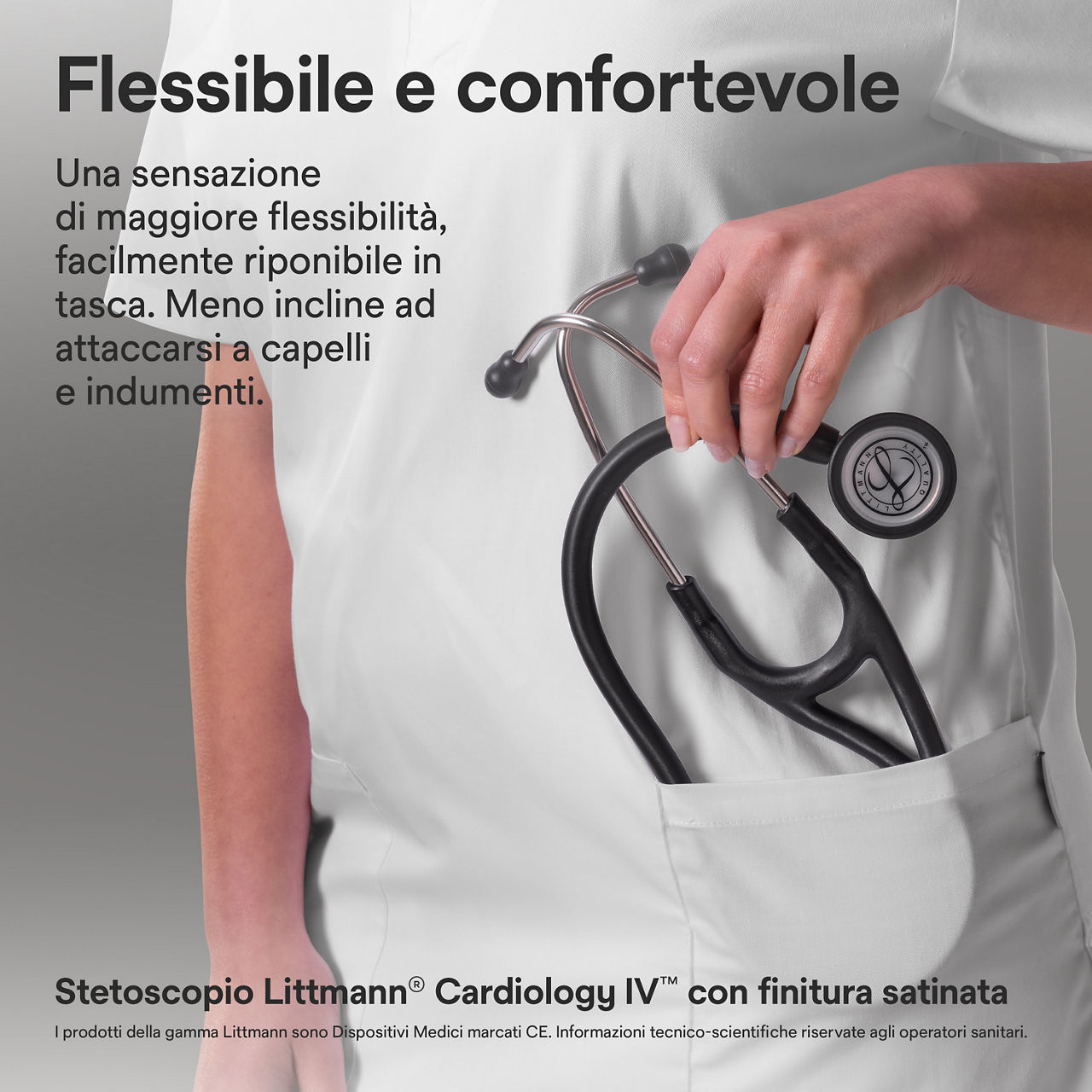 Littmann Cardiology Satin Finish stetoscopio nero nel taschino