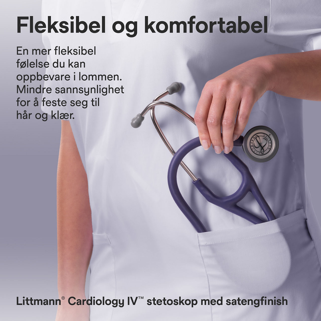 Littmann Cardiology stetoskop midnight satin finish i lomme