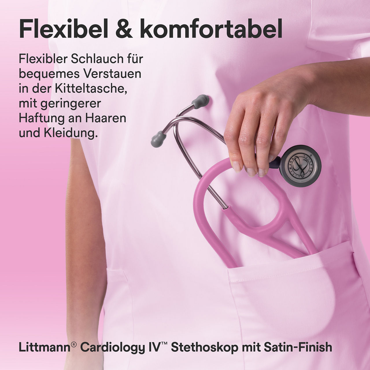 Littmann Cardiology Satin Finish Stethoskop in Rosé in der Kitteltasche