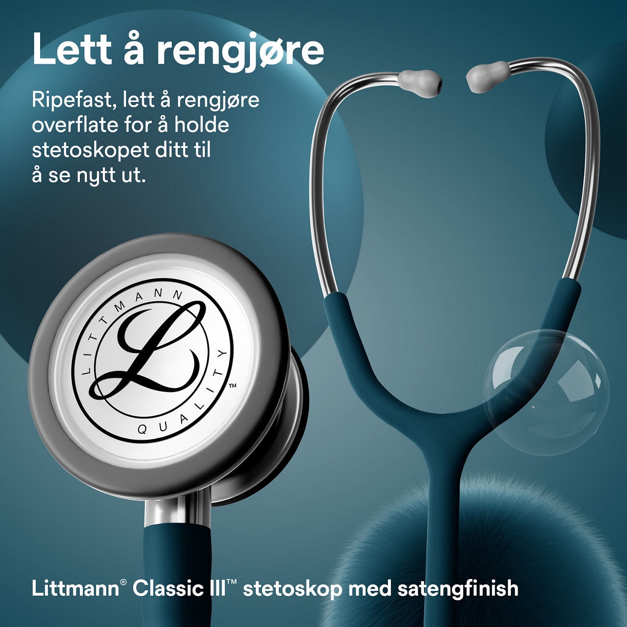 Littmann Classic stetoskop caribbean satin finish bryst og øre