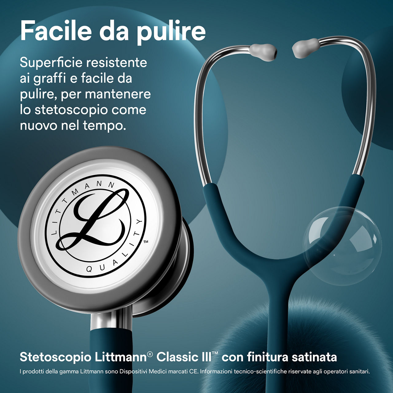 Littmann Classic Satin Finish stetoscopio caribbean con testina e auricolari