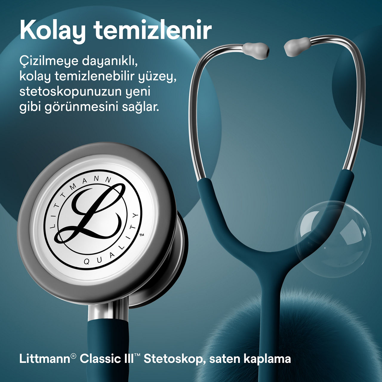 Littmann Classic Satin Finish caribbean göğüs parçası ve kulaklıklı stetoskop