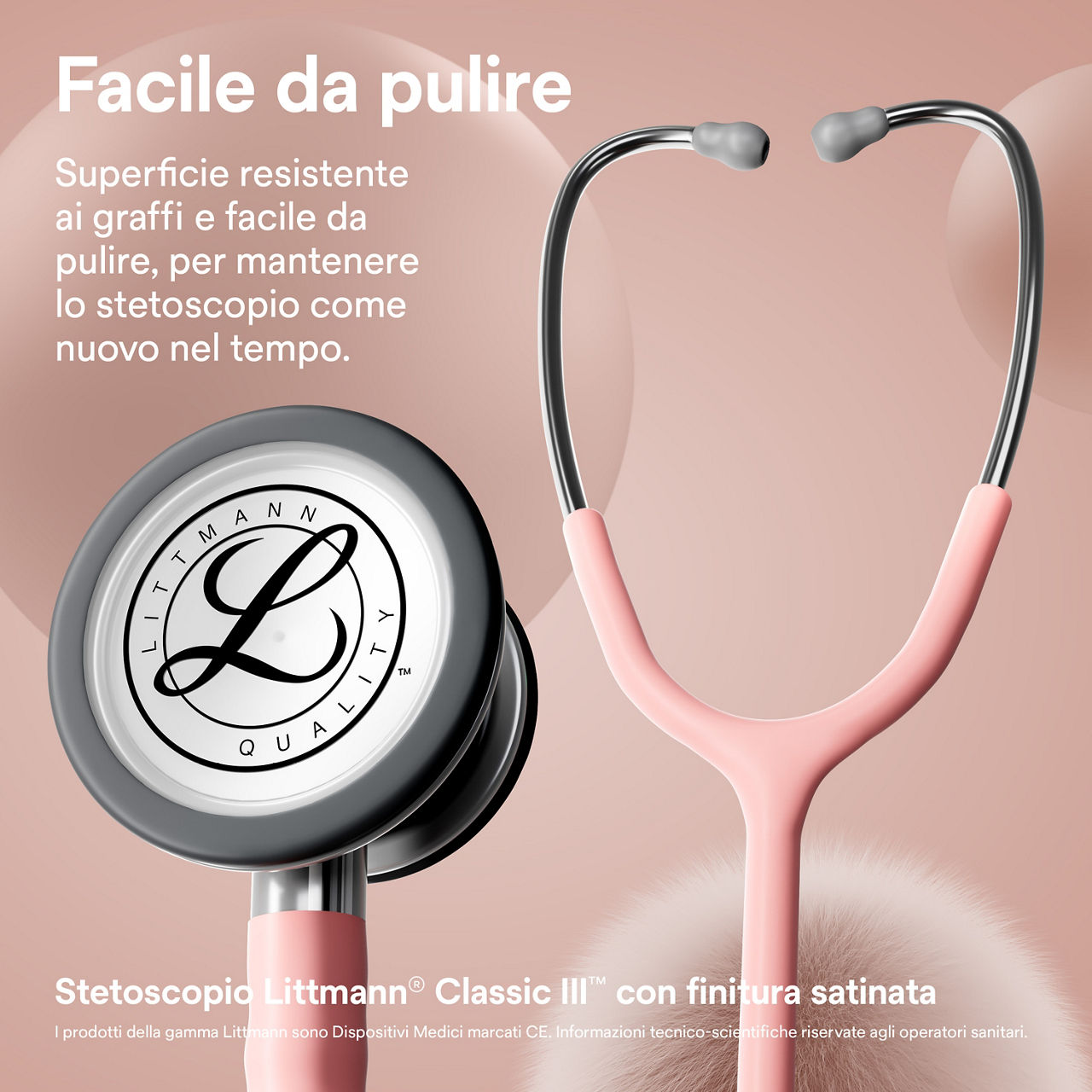 Littmann Classic Satin Finish stetoscopio champagne con testina e auricolari
