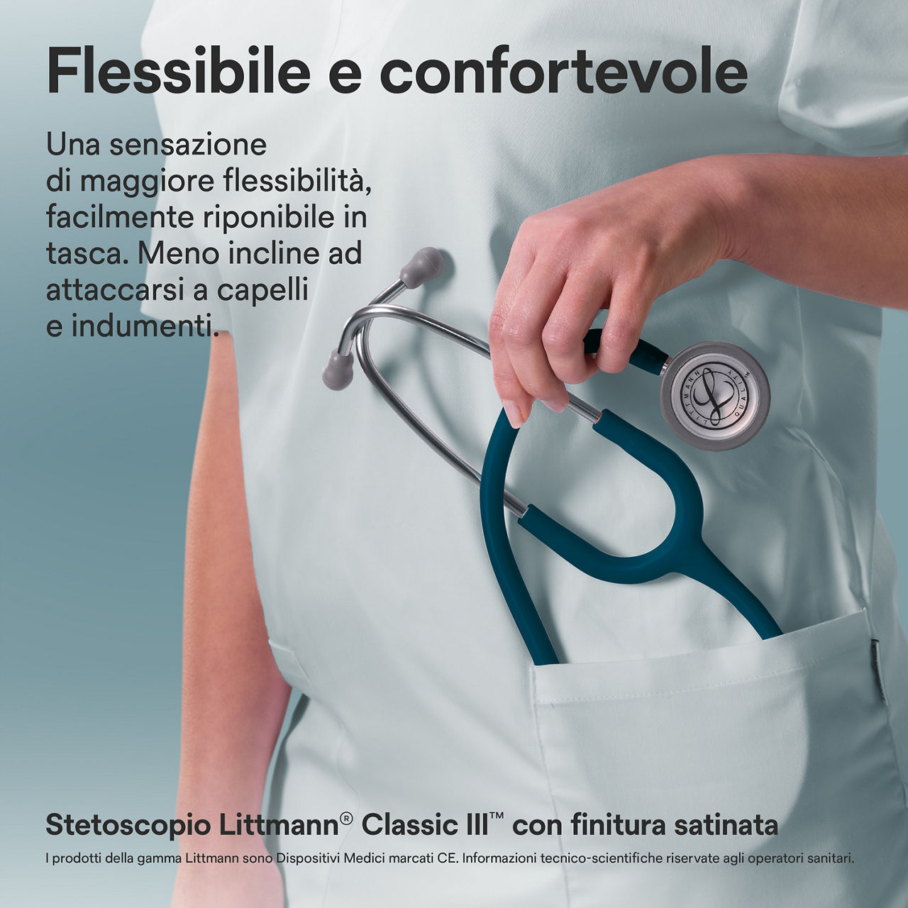 Littmann Classic Satin Finish stetoscopio caribbean nel taschino