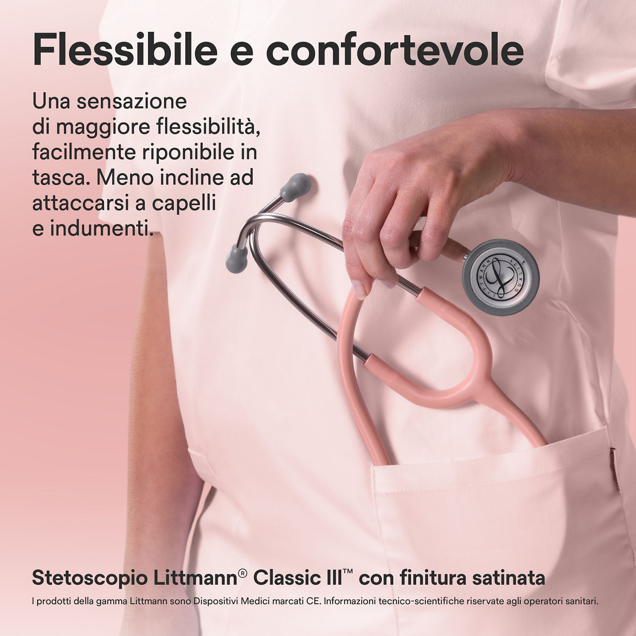 Littmann Classic Satin Finish stetoscopio champagne nel taschino