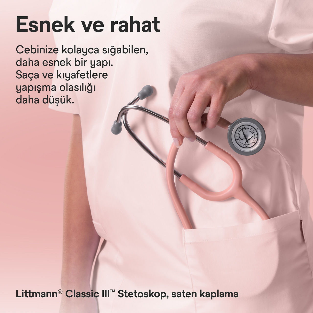 Littmann Classic Satin Finish champagne cepte stetoskop