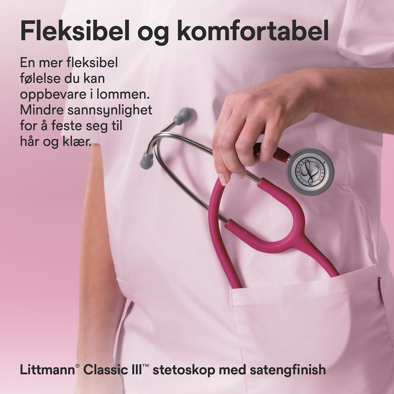 Littmann Classic stetoskop bringebær satin finish i lomme