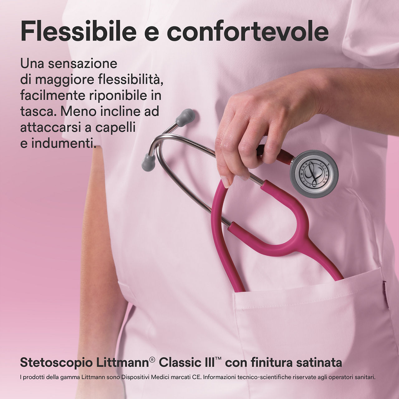 Littmann Classic Satin Finish stetoscopio raspberry nel taschino