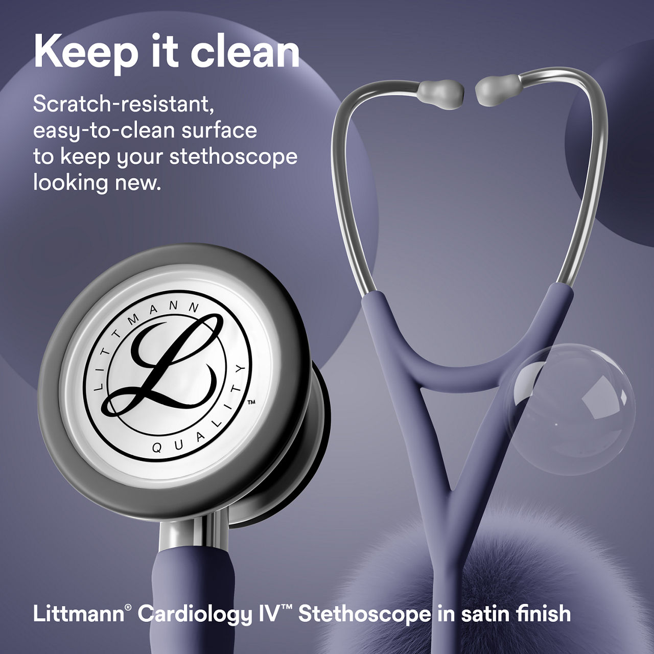 Littmann® Cardiology IV™ Stethoscope Satin Finish B+ Assets 3000x3000 - Midnight