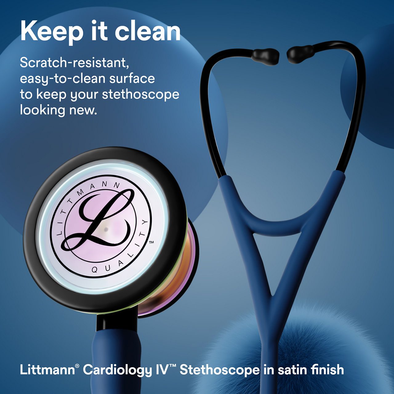 Littmann® Cardiology IV™ Stethoscope Satin Finish B+ Assets 3000x3000 - Navy