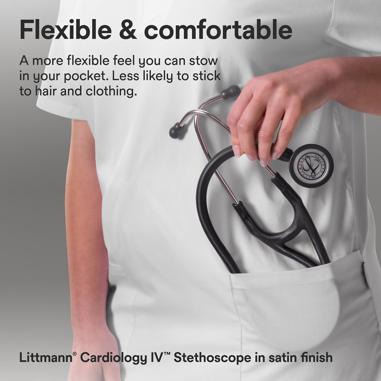 Littmann® Cardiology IV™ Stethoscope Satin Finish B+ Assets 3000x3000 - Black