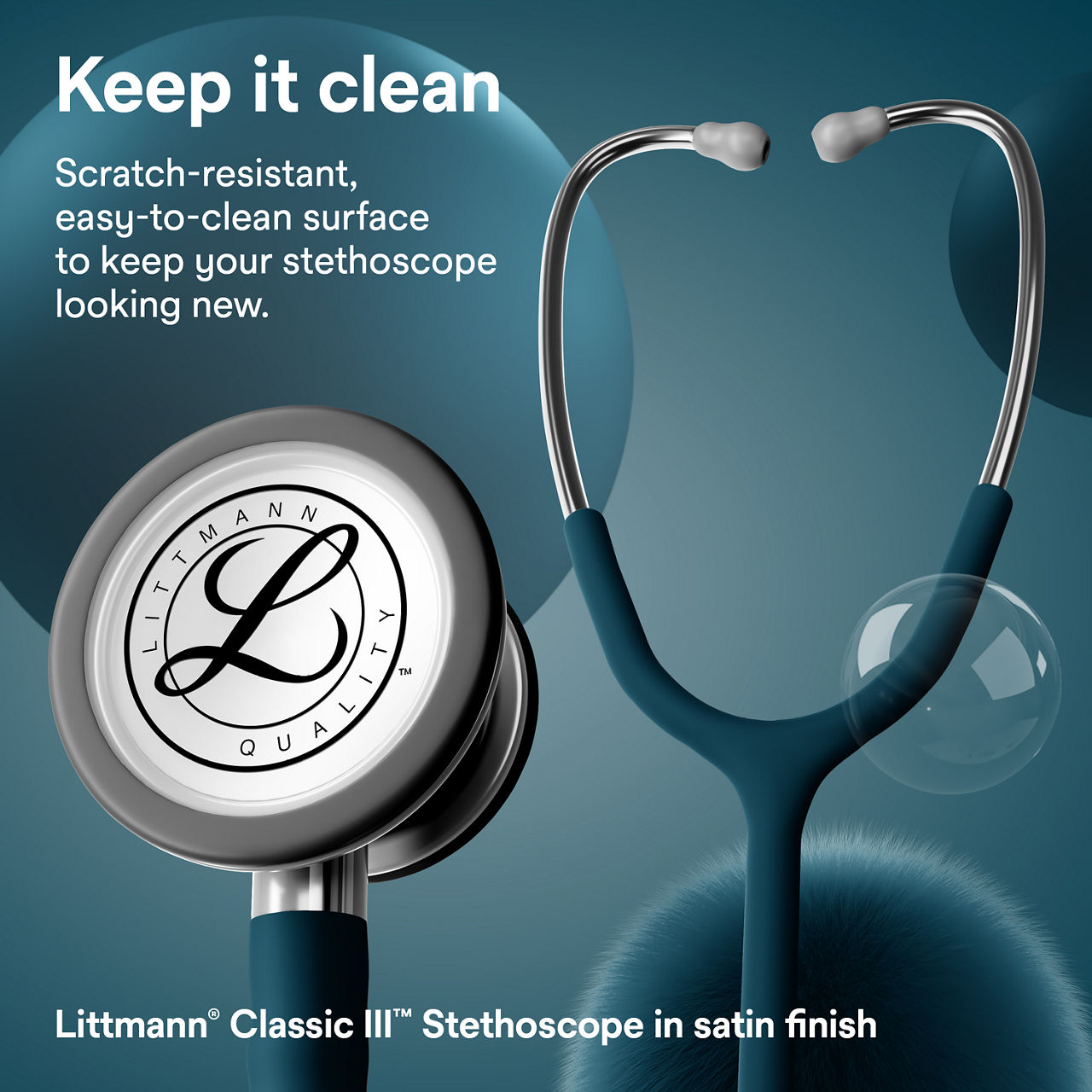Littmann® Classic III™ Stethoscope Satin Finish B+ Assets 3000x3000 - Caribbean