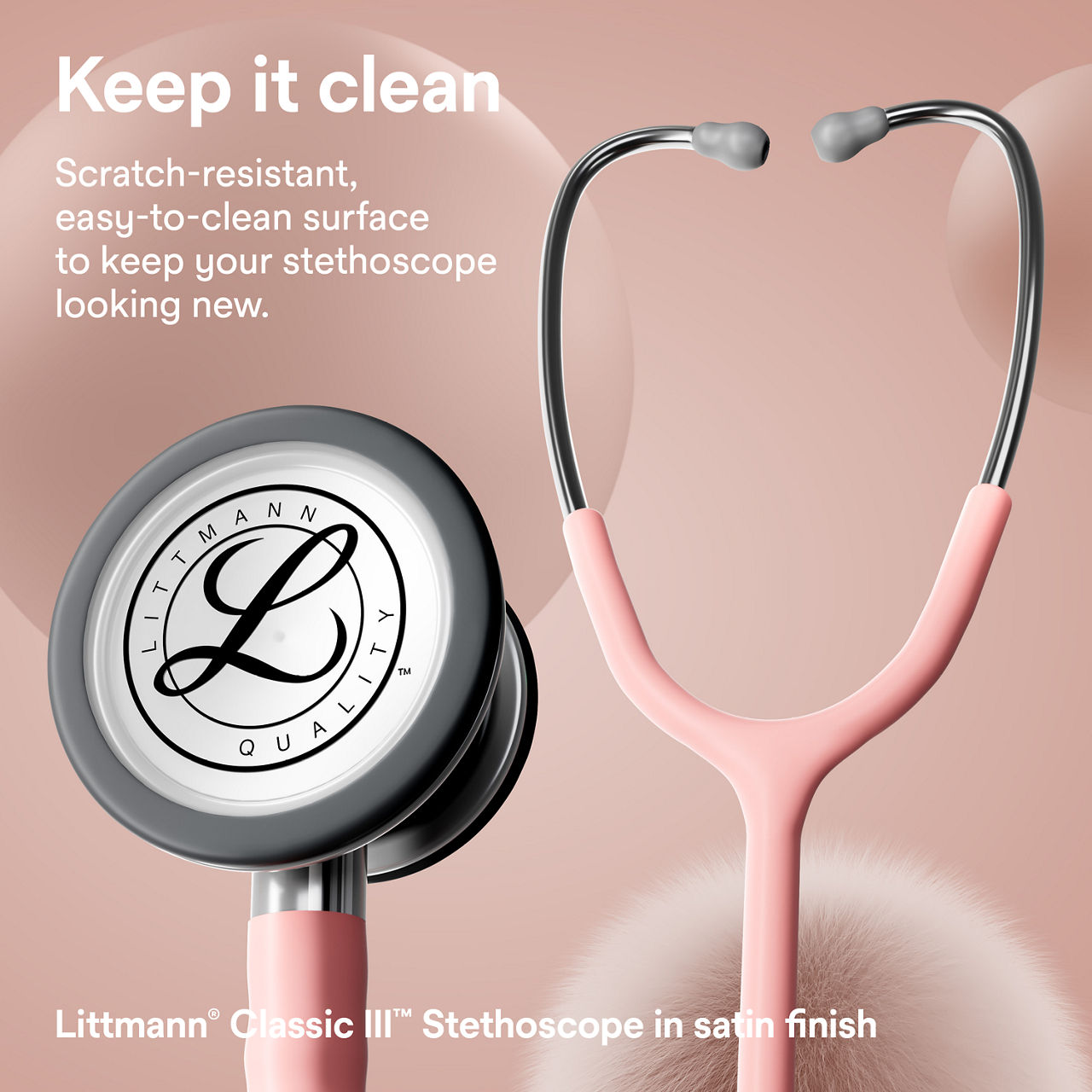 Littmann® Classic III™ Stethoscope Satin Finish B+ Assets 3000x3000 - Champagne