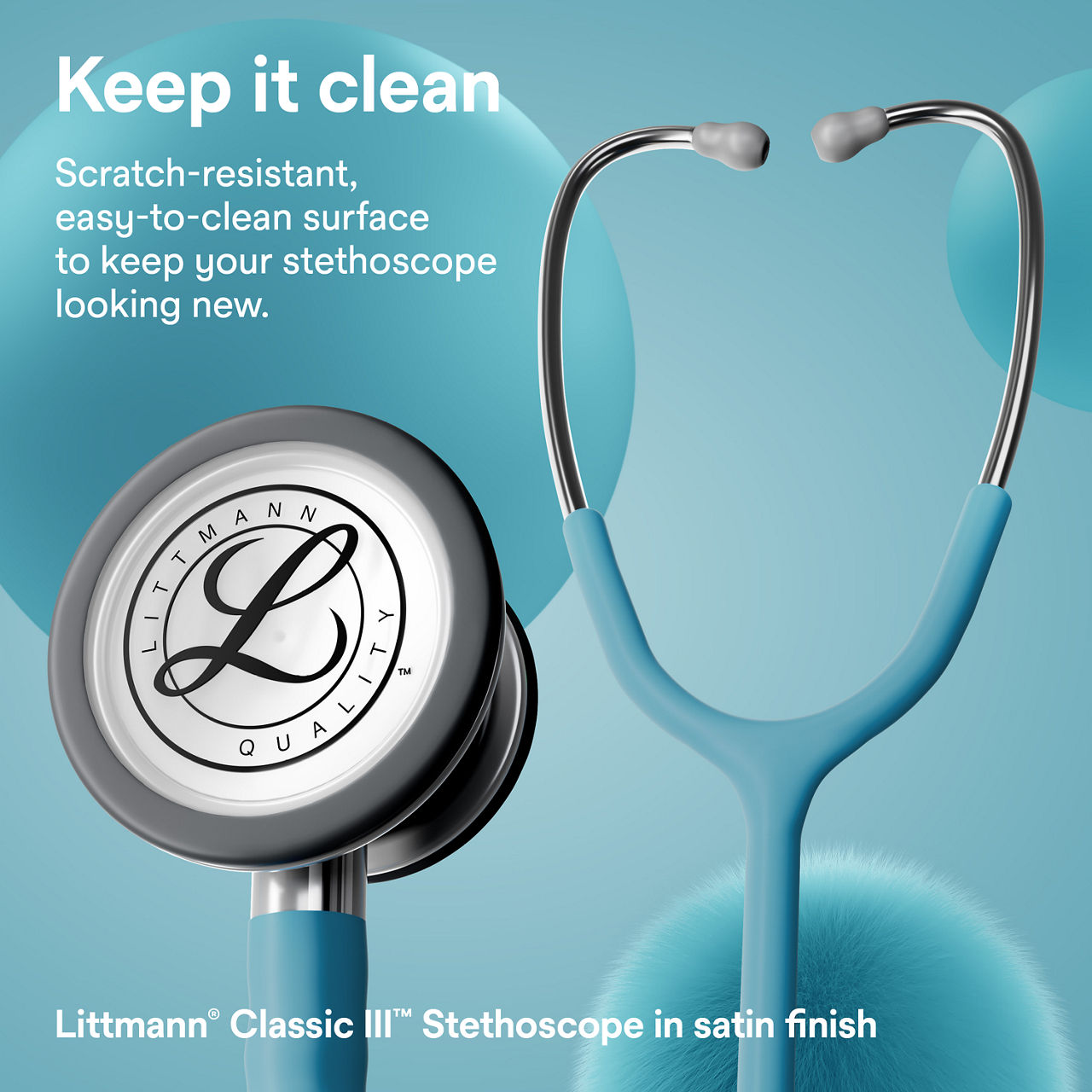Littmann® Classic III™ Stethoscope Satin Finish B+ Assets 3000x3000 - Marine