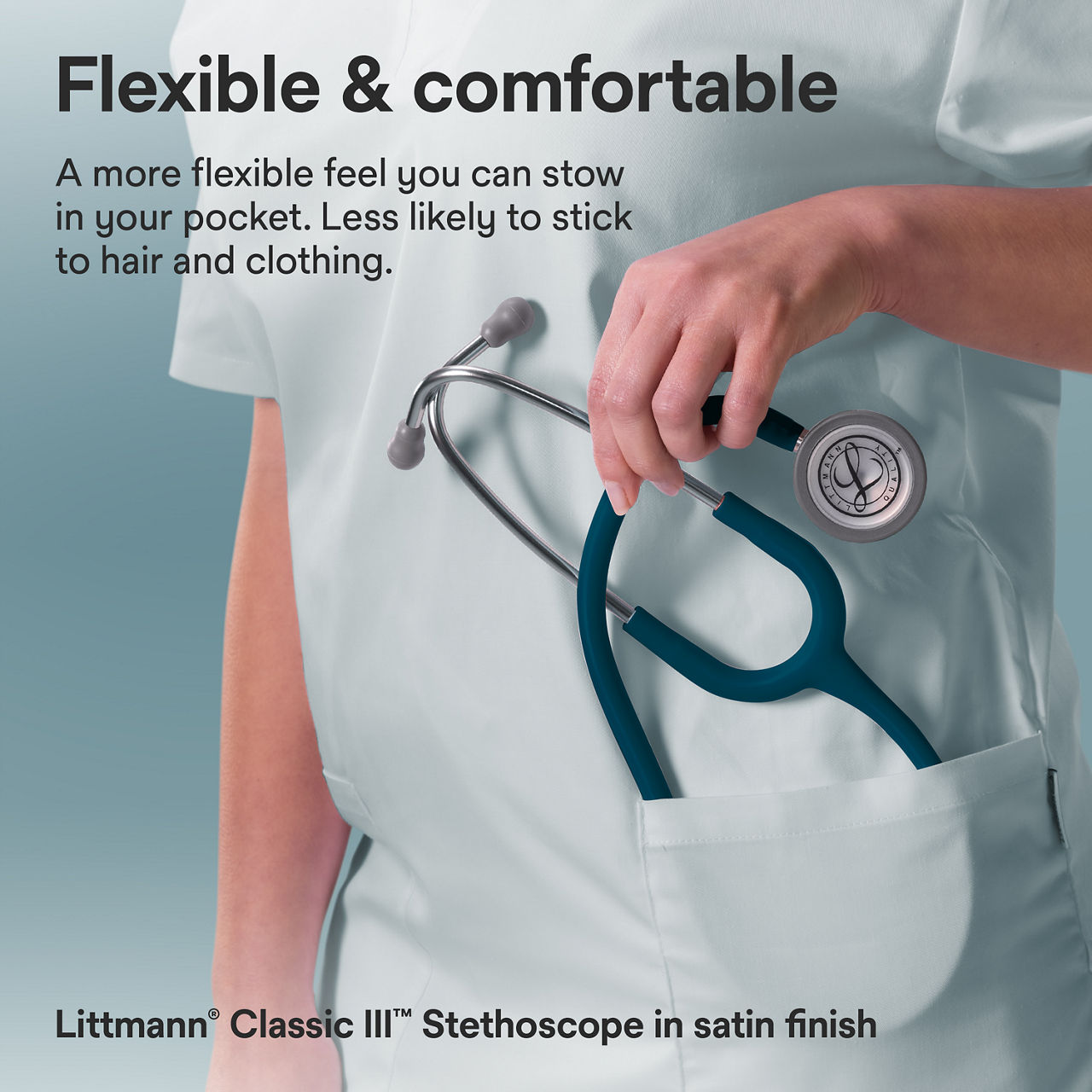 Littmann® Classic III™ Stethoscope Satin Finish B+ Assets 3000x3000 - Caribbean